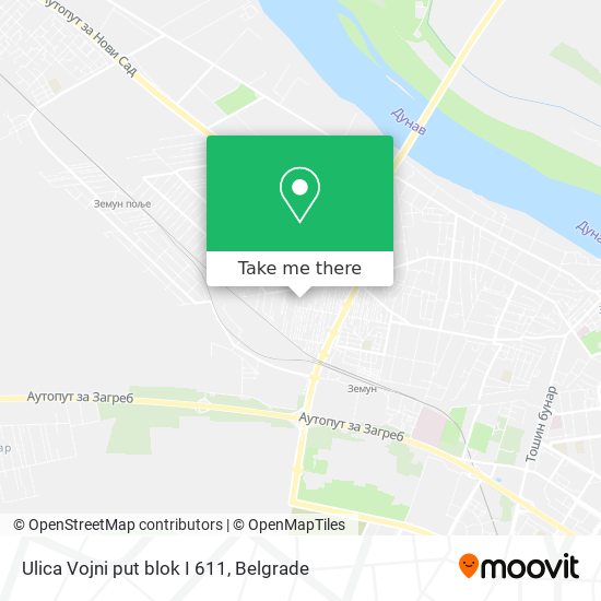 Ulica Vojni put blok I 611 map