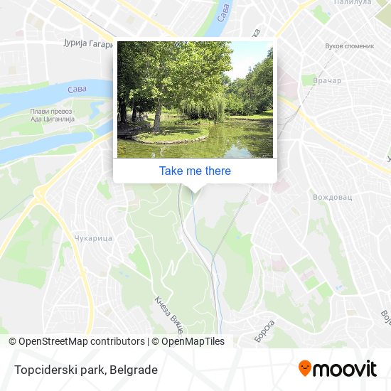 Topciderski park map