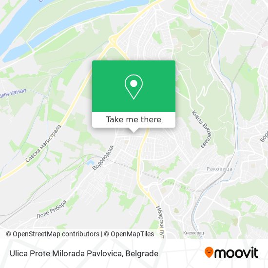 Ulica Prote Milorada Pavlovica map