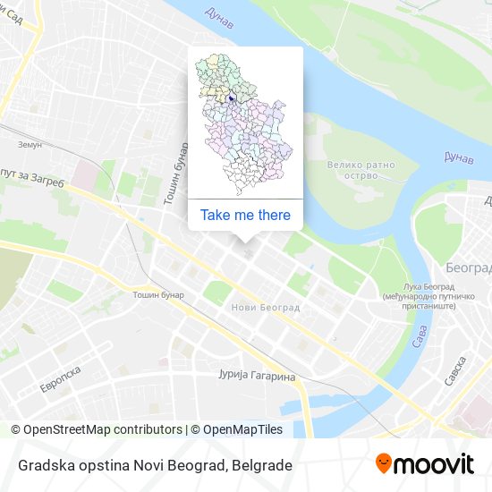 Gradska opstina Novi Beograd map