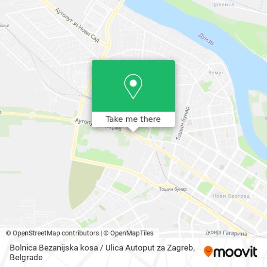 Bolnica Bezanijska kosa / Ulica Autoput za Zagreb map