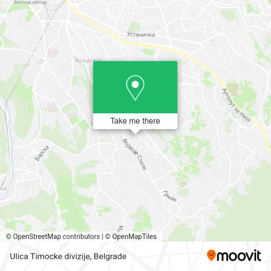 Ulica Timocke divizije map