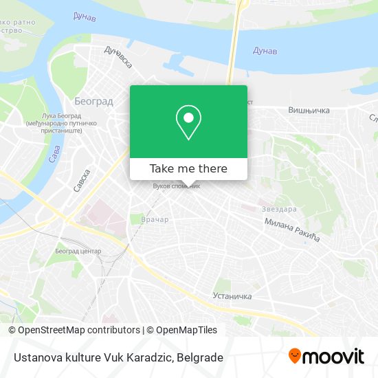 Ustanova kulture Vuk Karadzic map