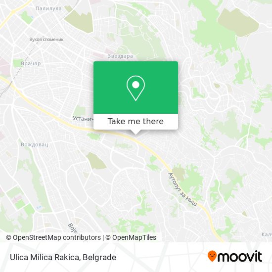 Ulica Milica Rakica map