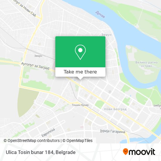 Ulica Tosin bunar 184 map