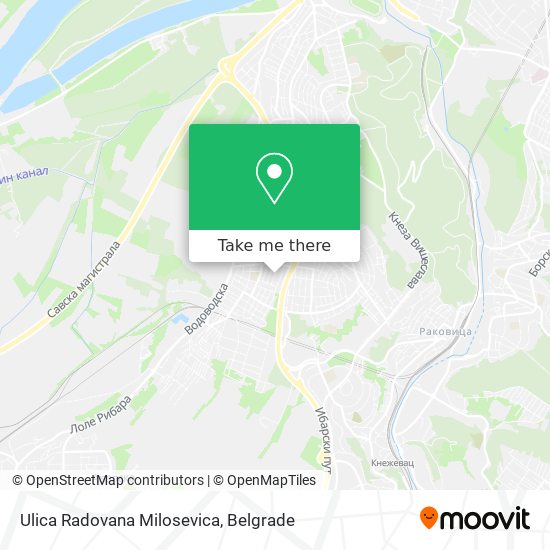 Ulica Radovana Milosevica map