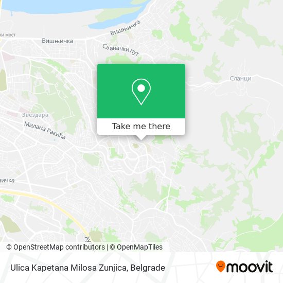 Ulica Kapetana Milosa Zunjica map