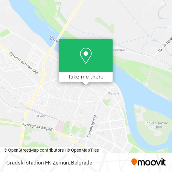 Gradski stadion FK Zemun map