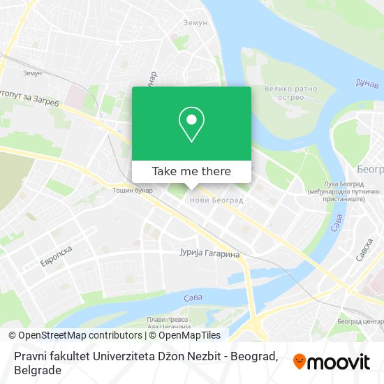 Pravni fakultet Univerziteta Džon Nezbit - Beograd map