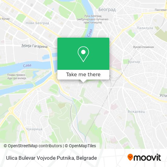 Ulica Bulevar Vojvode Putnika map