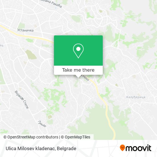 Ulica Milosev kladenac map