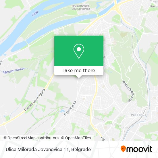 Ulica Milorada Jovanovica 11 map