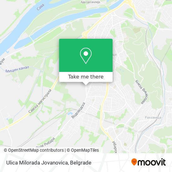 Ulica Milorada Jovanovica map