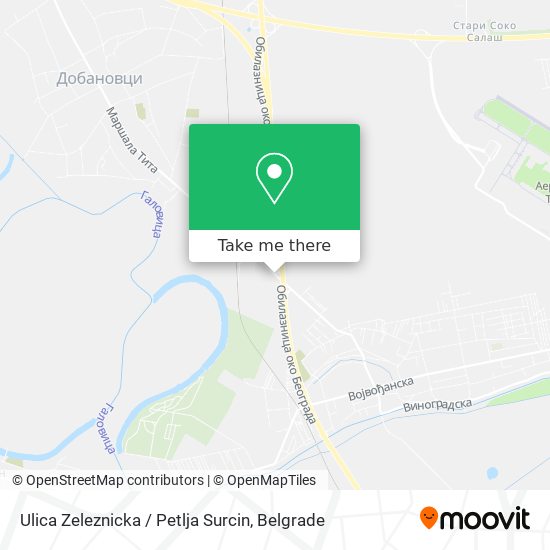 Ulica Zeleznicka / Petlja Surcin map