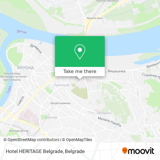 Hotel HERITAGE Belgrade map