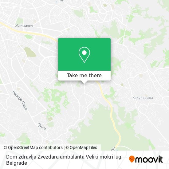 Dom zdravlja Zvezdara ambulanta Veliki mokri lug map