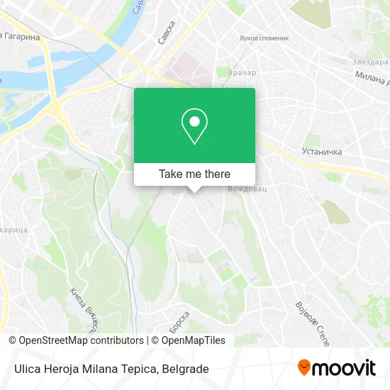 Ulica Heroja Milana Tepica map