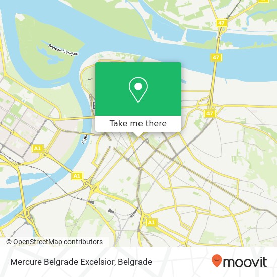 Mercure Belgrade Excelsior map