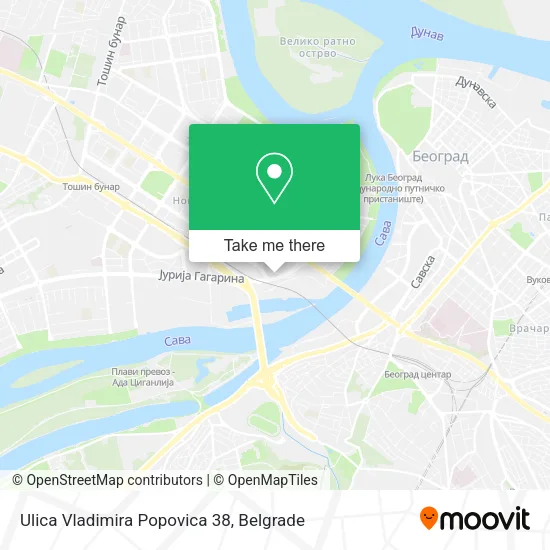 Ulica Vladimira Popovica 38 map