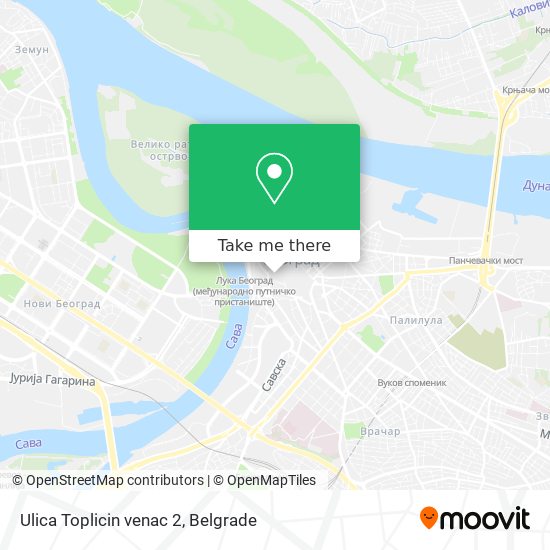 Ulica Toplicin venac 2 map