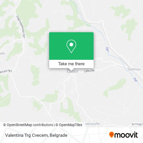 Valentina Trg Cvecem map