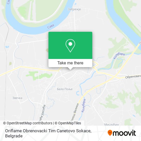 Oriflame Obrenovacki Tim Canetovo Sokace map
