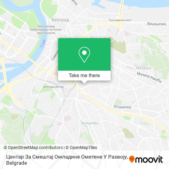 Центар За Смештај Омладине Ометене У Развоју map