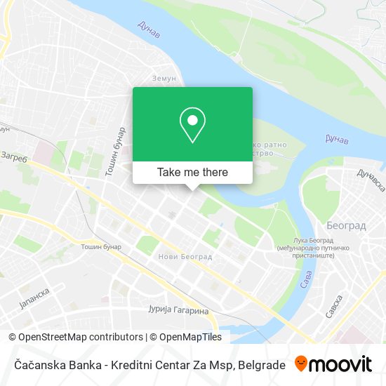 Čačanska Banka - Kreditni Centar Za Msp map