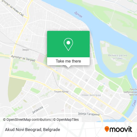 Akud Novi Beograd map