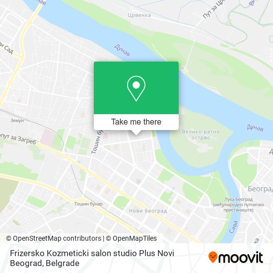 Frizersko Kozmeticki salon studio Plus Novi Beograd map