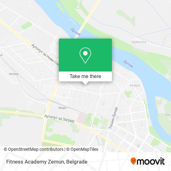 Fitness Academy Zemun map