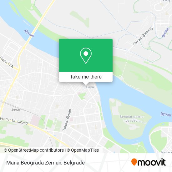 Mana Beograda Zemun map