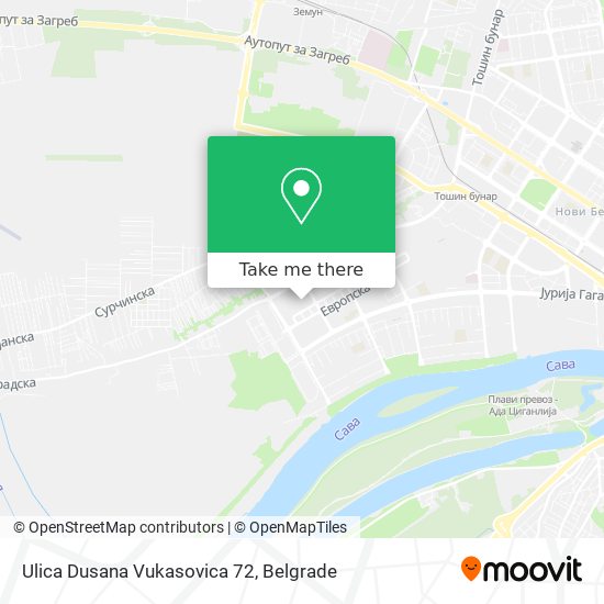 Ulica Dusana Vukasovica 72 map
