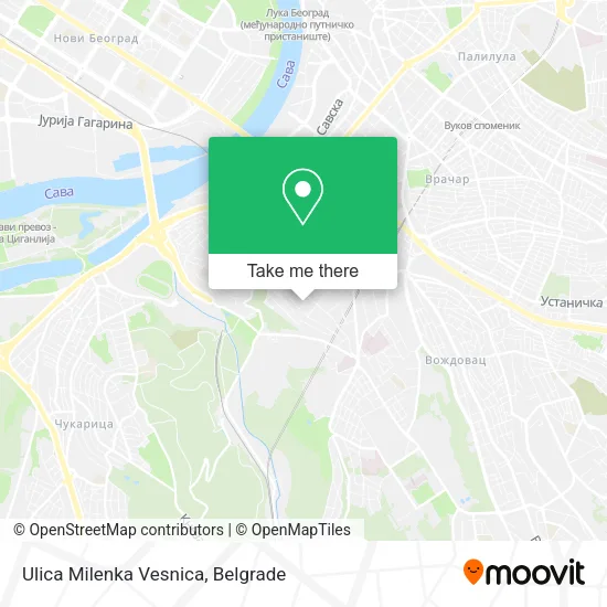 Ulica Milenka Vesnica map