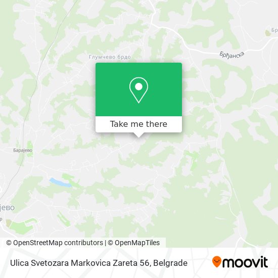 Ulica Svetozara Markovica Zareta 56 map