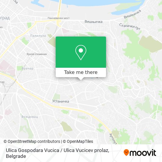 Ulica Gospodara Vucica / Ulica Vucicev prolaz map