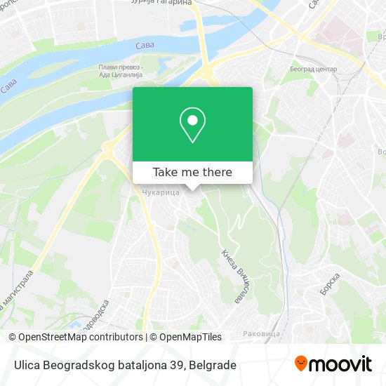 Ulica Beogradskog bataljona 39 map