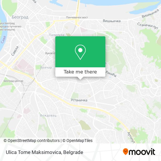 Ulica Tome Maksimovica map