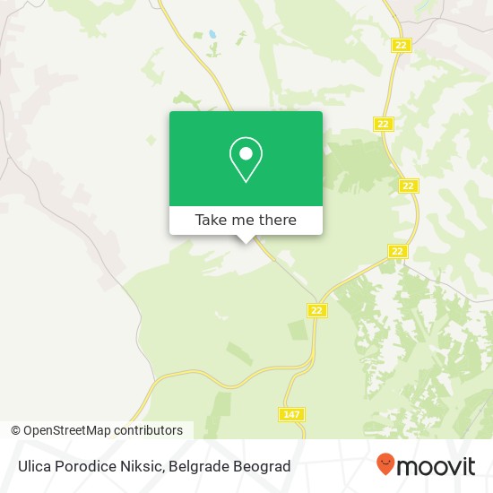 Ulica Porodice Niksic map