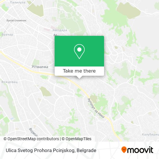 Ulica Svetog Prohora Pcinjskog map