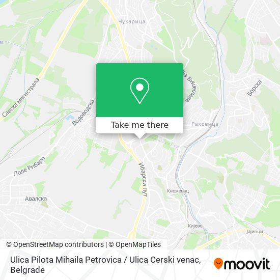 Ulica Pilota Mihaila Petrovica / Ulica Cerski venac map