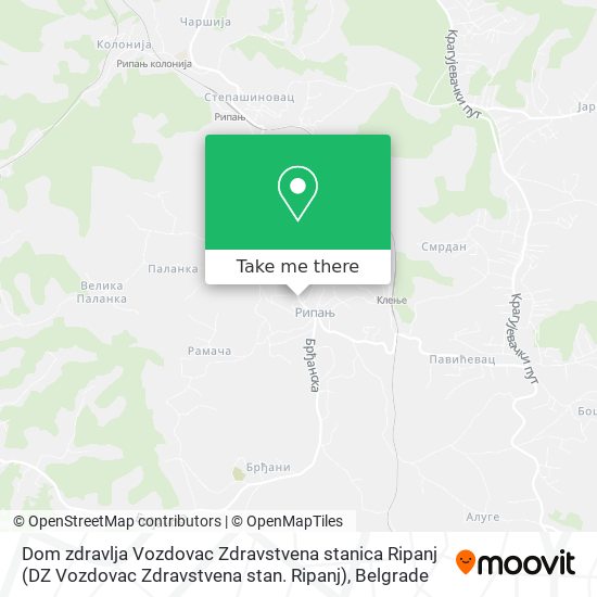 Dom zdravlja Vozdovac Zdravstvena stanica Ripanj (DZ Vozdovac Zdravstvena stan. Ripanj) map