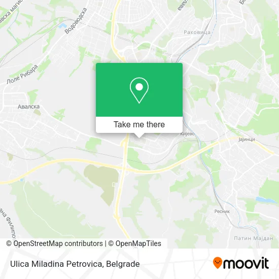 Ulica Miladina Petrovica map