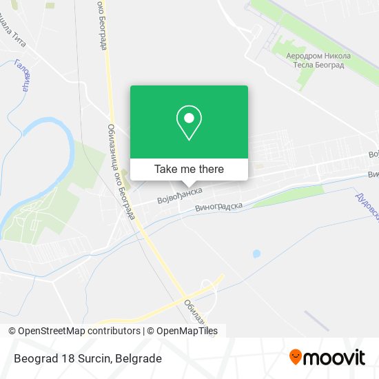 Beograd 18 Surcin map