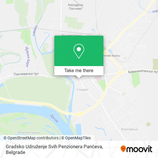 Gradsko Udruženje Svih Penzionera Pančeva map