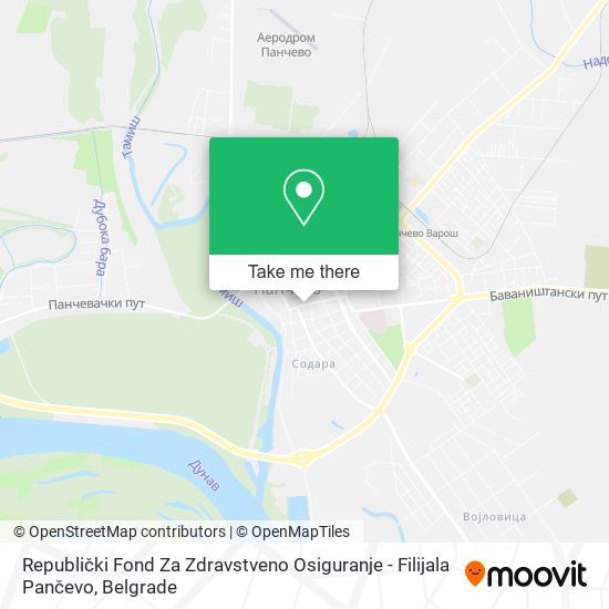 Republički Fond Za Zdravstveno Osiguranje - Filijala Pančevo map