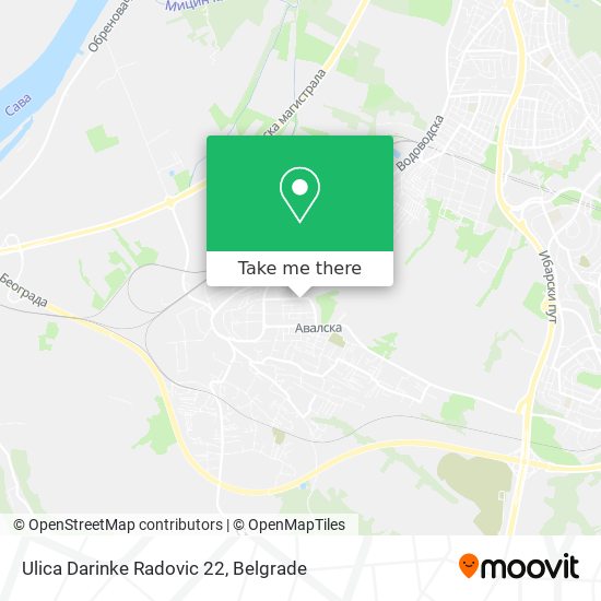 Ulica Darinke Radovic 22 map