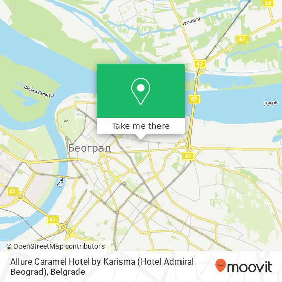 Allure Caramel Hotel by Karisma (Hotel Admiral Beograd) map