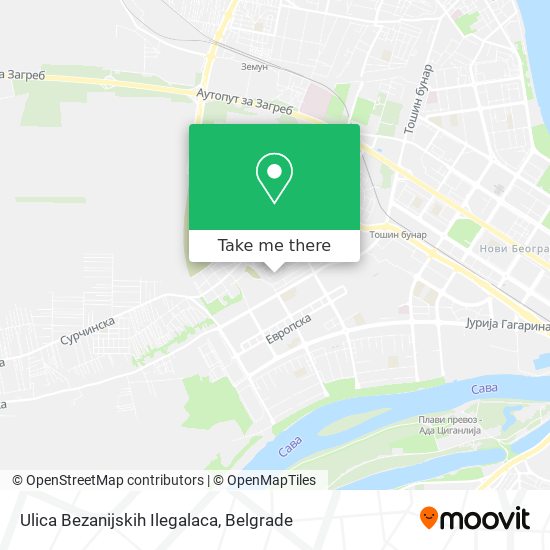 Ulica Bezanijskih Ilegalaca map