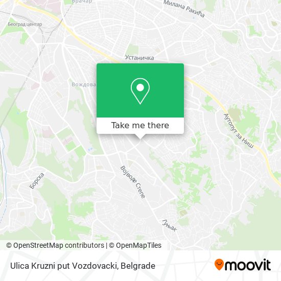 Ulica Kruzni put Vozdovacki map